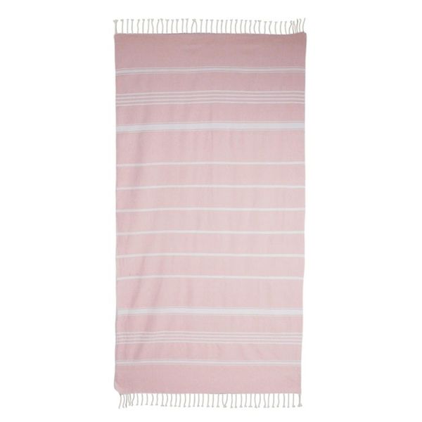 Alternate image for Handwoven Cotton Beach Towel in Blush from Guatemala Fresh Relaxation in Blush