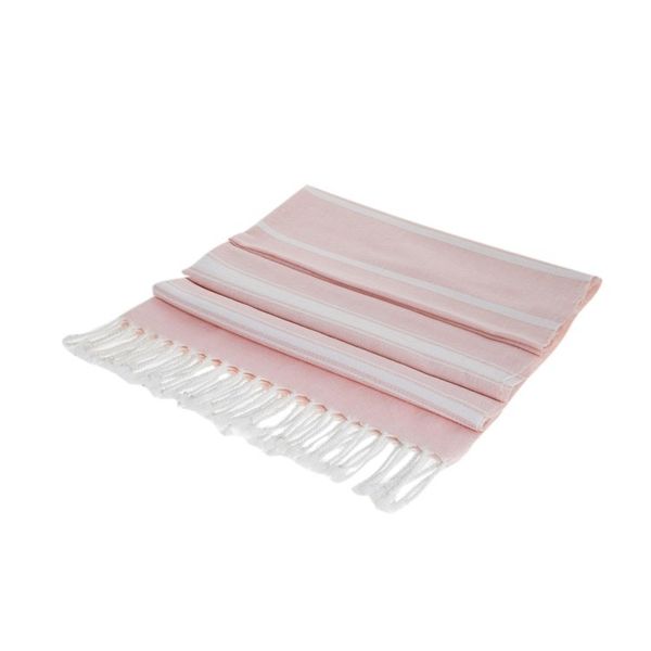Alternate image for Handwoven Cotton Beach Towel in Blush from Guatemala Fresh Relaxation in Blush