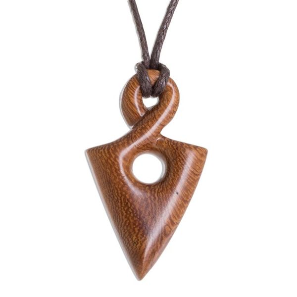 Alternate image for Madrecacao Wood Spearhead Pendant Necklace from Costa Rica Madrecacao Spear
