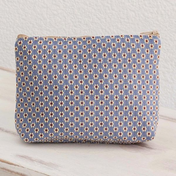 Alternate image for Floral Cotton Cosmetic Bag Blue Ditsy