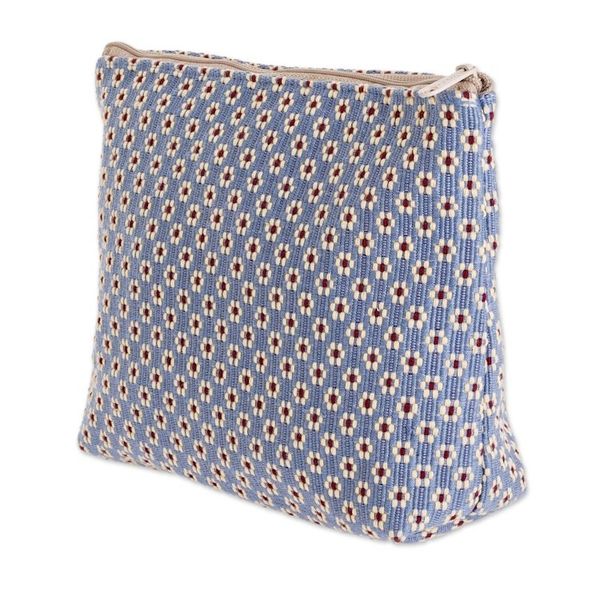 Alternate image for Floral Cotton Cosmetic Bag Blue Ditsy