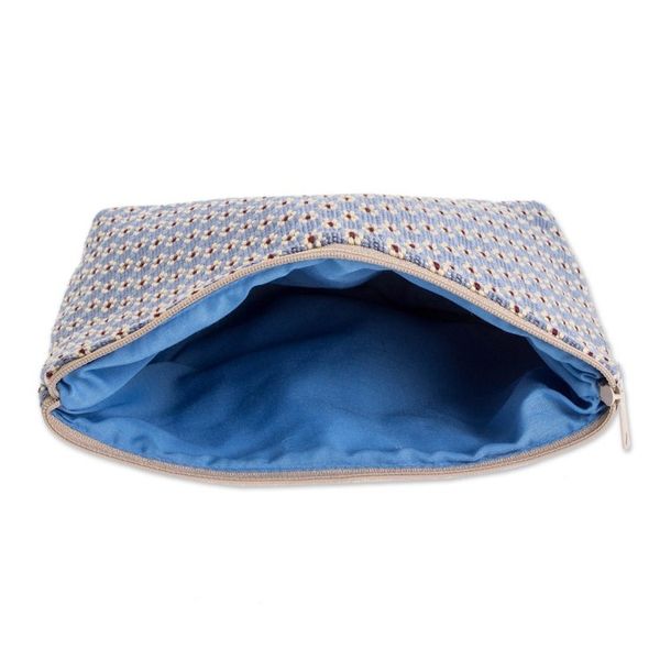 Alternate image for Floral Cotton Cosmetic Bag Blue Ditsy