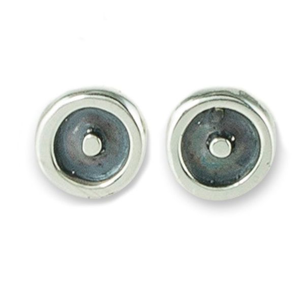 Alternate image for Small Round Sterling Silver Stud Earrings Modern Forms