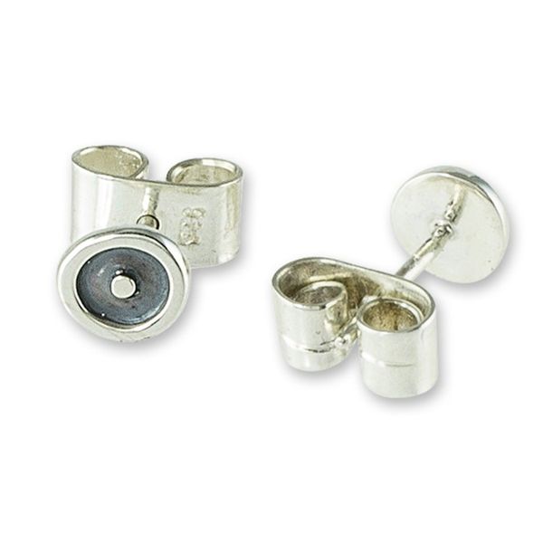 Alternate image for Small Round Sterling Silver Stud Earrings Modern Forms