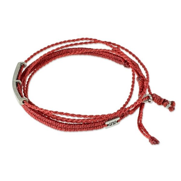 Alternate image for Red Wrap Bracelet with Engraved Pendant Love is Everything