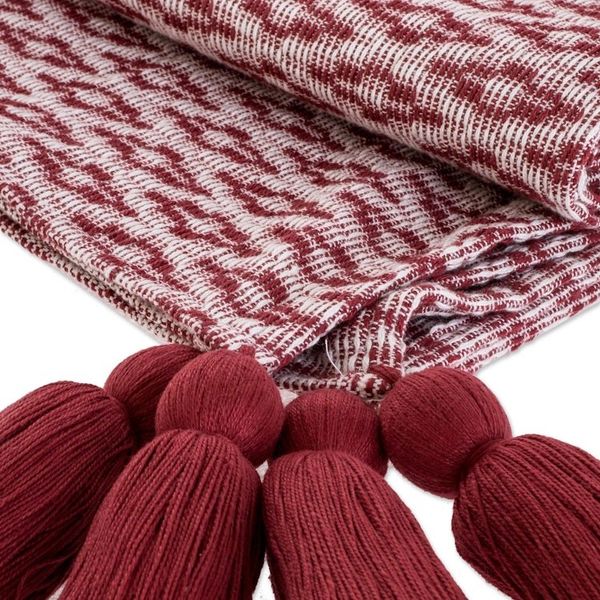 Alternate image for Rhombus Motif Cotton Throw in Chili and Eggshell Rhombus Fascination