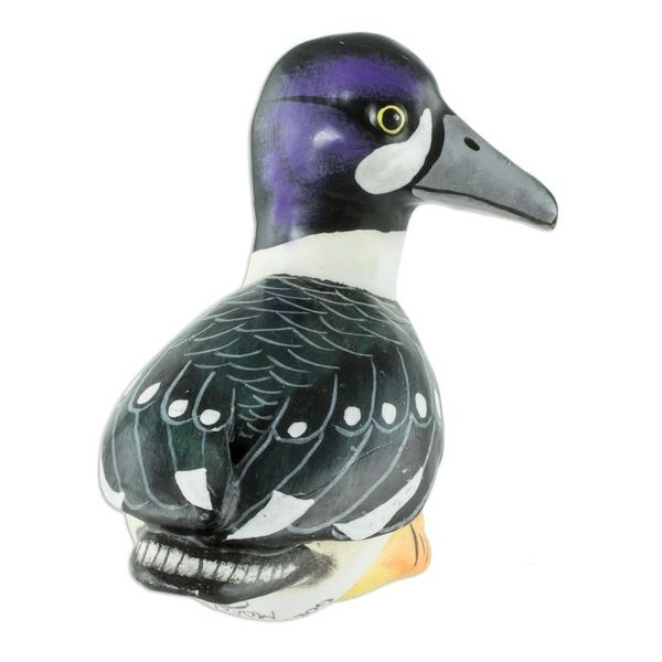 Alternate image for Guatemala Handcrafted Ceramic Bufflehead Duck Figurine Barrows Goldeneye Duck
