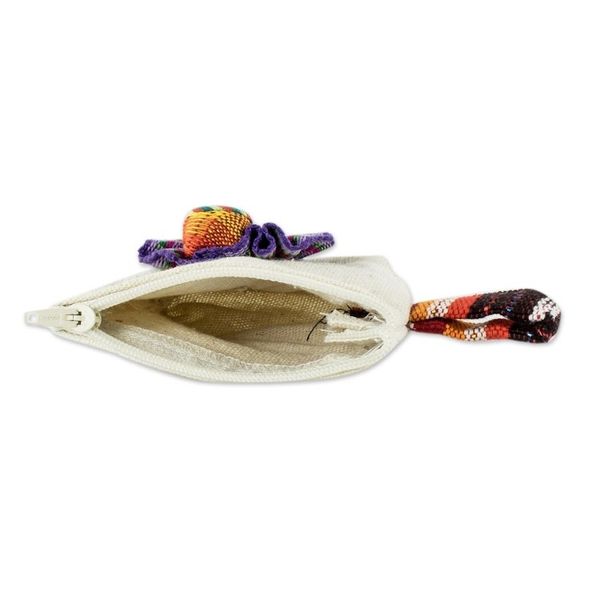 Alternate image for Handmade Cotton Coin Purse with Worry Doll Helpful Friend