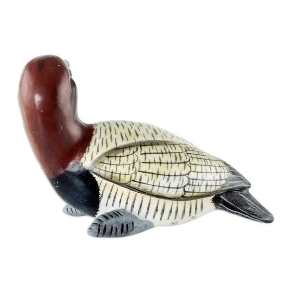 Alternate image for Guatemala Handcrafted Ceramic Canvasback Duck Figurine Canvasback Duck