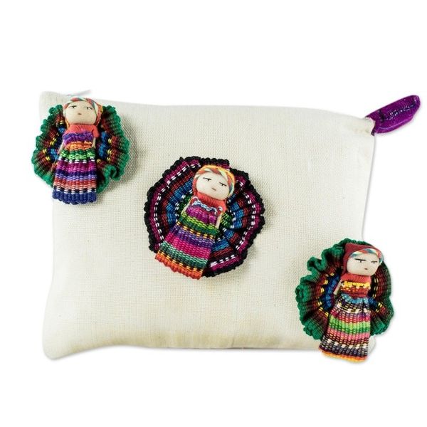 Alternate image for Artisan Crafted Worry Doll Cosmetic Bag Travel Companions