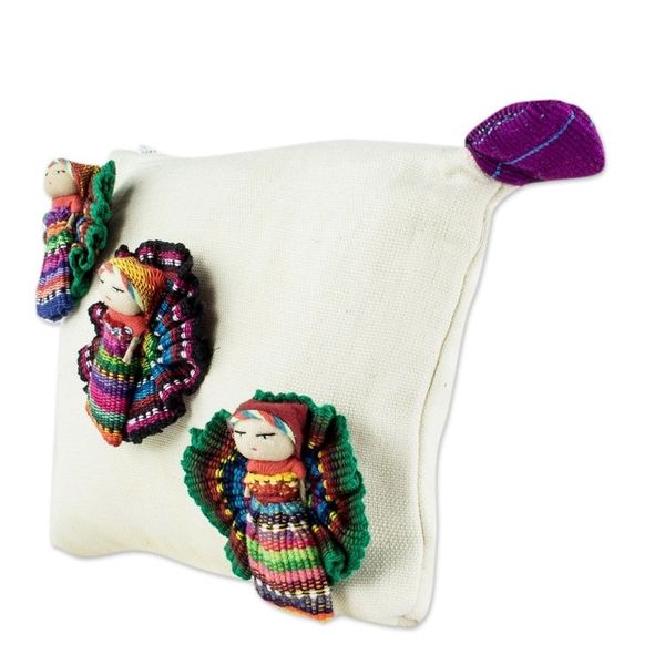Alternate image for Artisan Crafted Worry Doll Cosmetic Bag Travel Companions