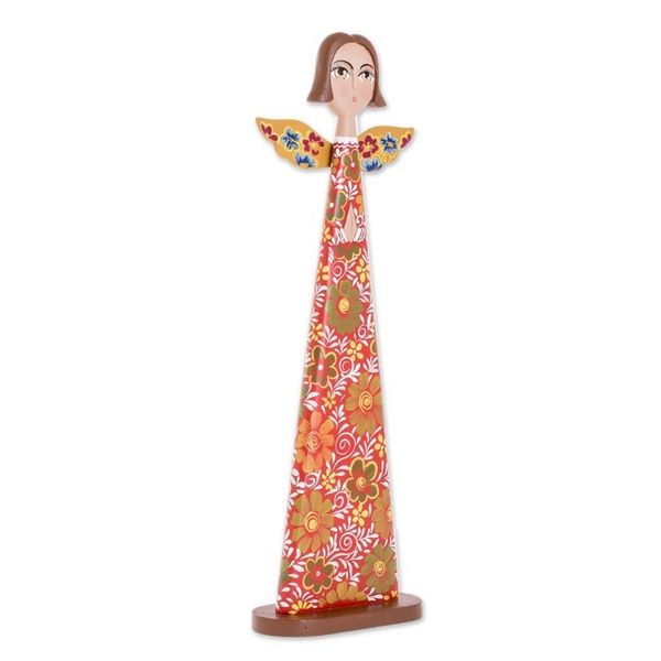 Alternate image for Floral Wood Angel Decorative Accent from Nicaragua Garden Angel
