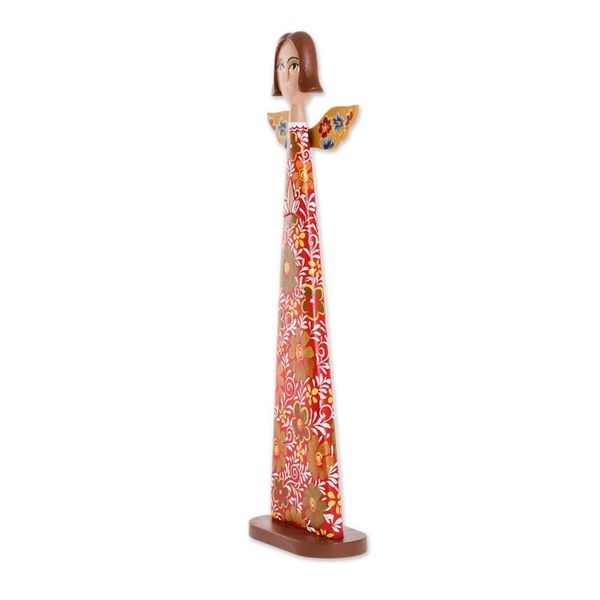 Alternate image for Floral Wood Angel Decorative Accent from Nicaragua Garden Angel