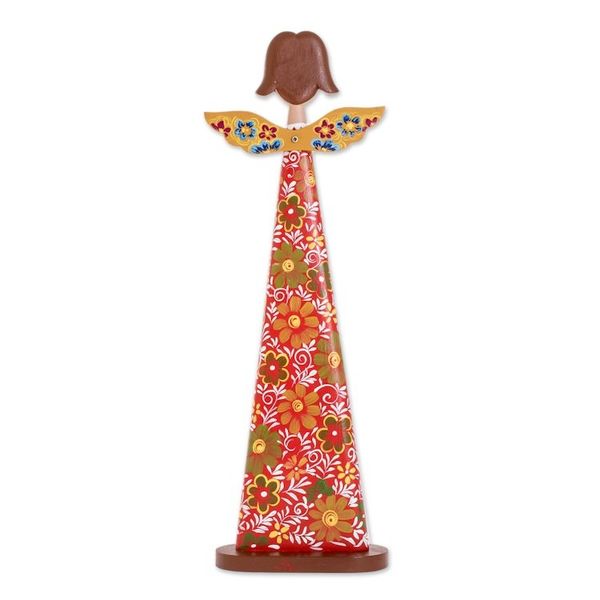 Alternate image for Floral Wood Angel Decorative Accent from Nicaragua Garden Angel