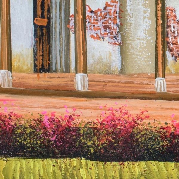 Alternate image for Signed Painting of Village Cottages from Guatemala Paths of My Village