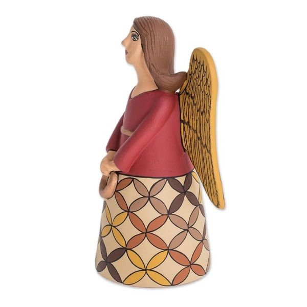 Alternate image for Hand-Painted Ceramic Angel Statuette from Nicaragua Obedient Angel