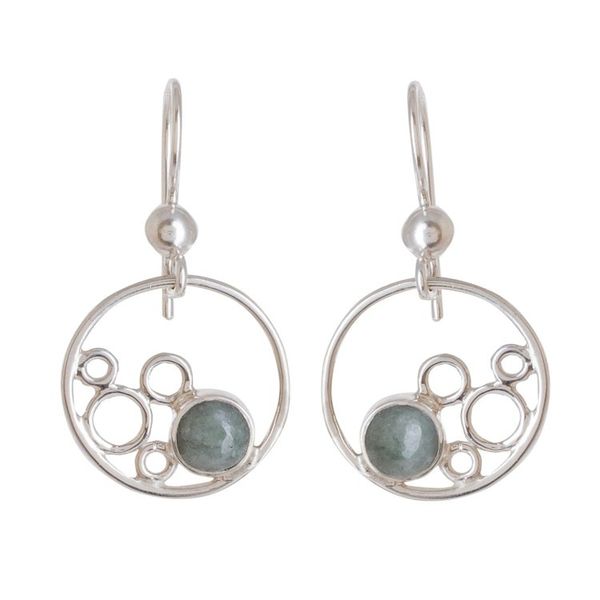 Alternate image for Circle Motif Jade Dangle Earrings from Guatemala Form and Color