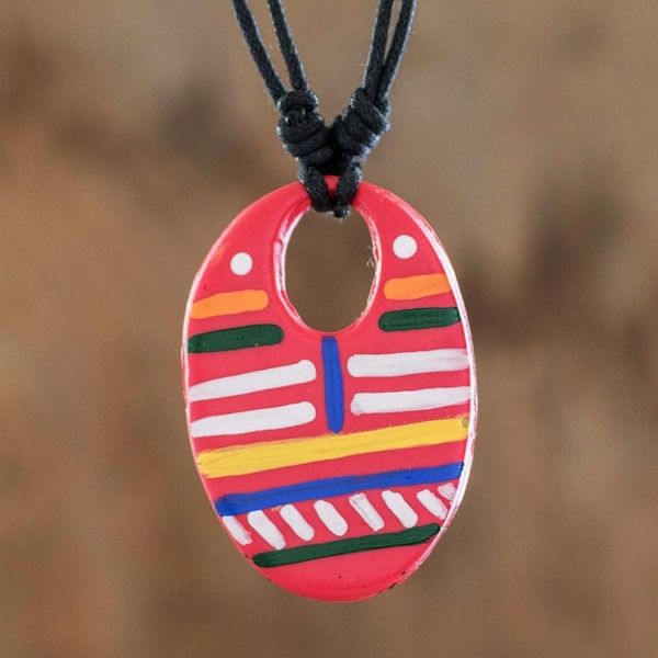 Alternate image for Adjustable Porcelain Pendant Necklace Sacapulas Stripes