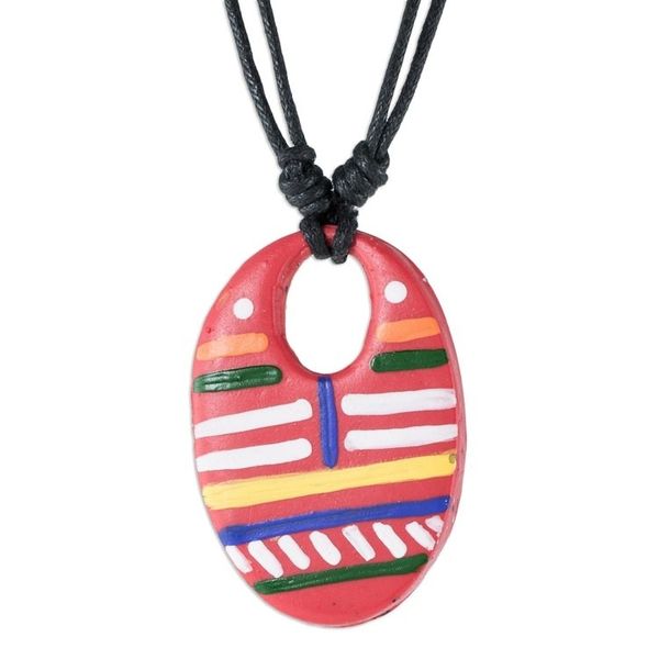 Alternate image for Adjustable Porcelain Pendant Necklace Sacapulas Stripes