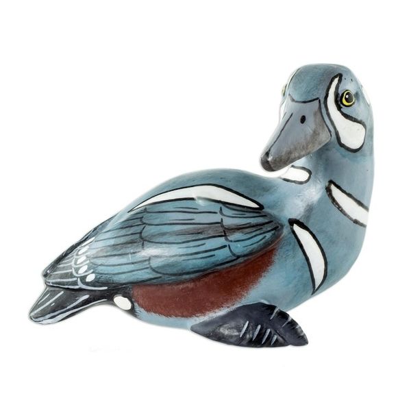Alternate image for Guatemala Handcrafted Ceramic Harlequin Duck Figurine Male Harlequin Duck