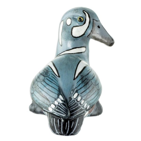 Alternate image for Guatemala Handcrafted Ceramic Harlequin Duck Figurine Male Harlequin Duck