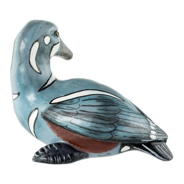 Alternate image for Guatemala Handcrafted Ceramic Harlequin Duck Figurine Male Harlequin Duck