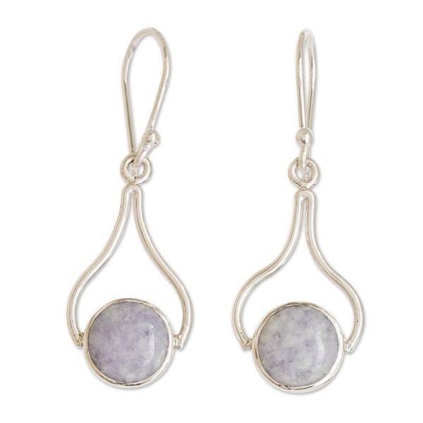 Alternate image for Teardrop Dangle Earrings with Lilac Jade from Guatemala Mixco Reinassance in Lilac