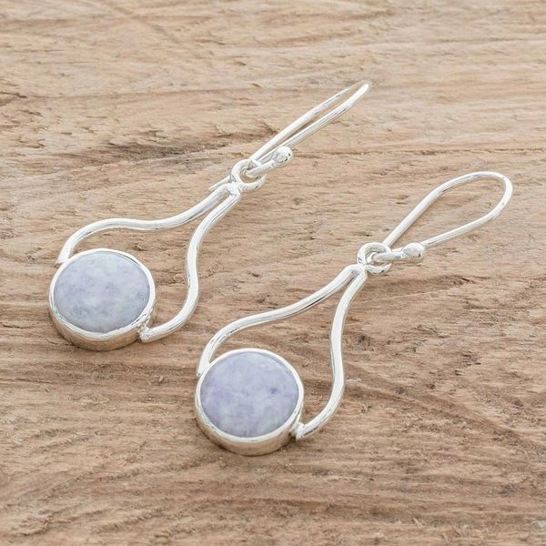 Alternate image for Teardrop Dangle Earrings with Lilac Jade from Guatemala Mixco Reinassance in Lilac