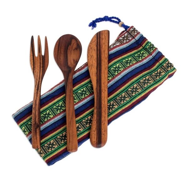 Alternate image for Hand Crafted Wood Utensil Set 3 Pieces Dining Out