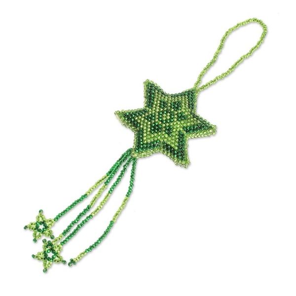 Alternate image for Glass Beaded Star Ornaments in Assorted Colors Set of 4 Colorful Fleeting Stars