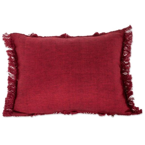 Alternate image for Chili and Eggshell Textured Cotton Cushion Cover Diamond Texture in Chili