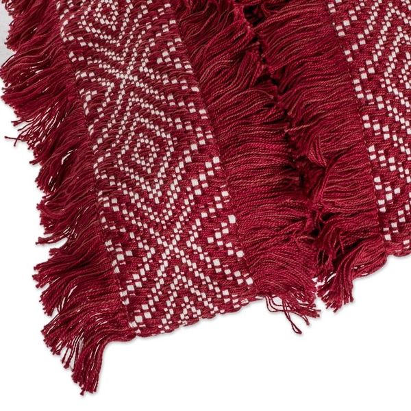 Alternate image for Chili and Eggshell Textured Cotton Cushion Cover Diamond Texture in Chili