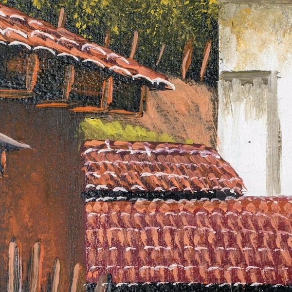 Alternate image for Signed Folk Art Painting of a Guatemalan Town San Juan Comalapa