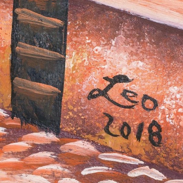 Alternate image for Signed Folk Art Painting of a Guatemalan Town San Juan Comalapa