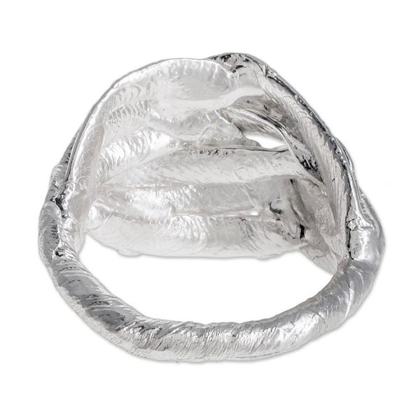Alternate image for Textured Sterling Silver Cocktail Ring from Costa Rica Textured Braids