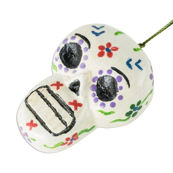 Alternate image for Reclaimed Wood Skull Ornaments Pair Holiday Skulls