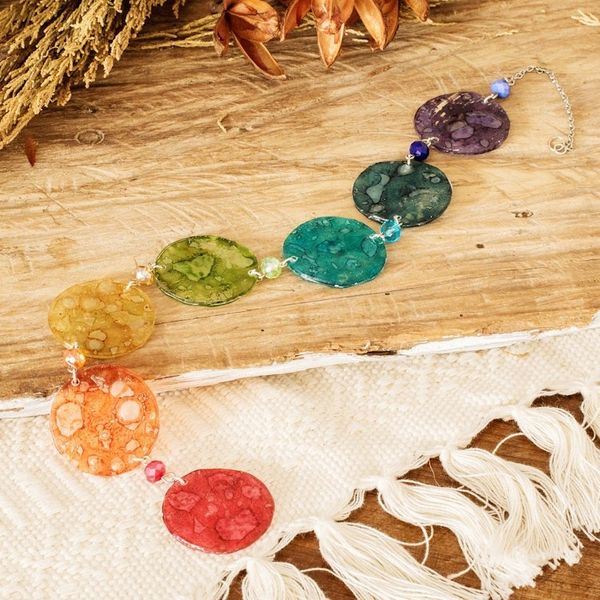 Alternate image for Chakra Themed Recycled CD Hanging Ornament Eco Chakra