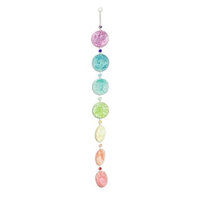 Alternate image for Chakra Themed Recycled CD Hanging Ornament Eco Chakra