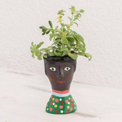 Main image for Fun Hand Painted Mini Ceramic Planter Carolina
