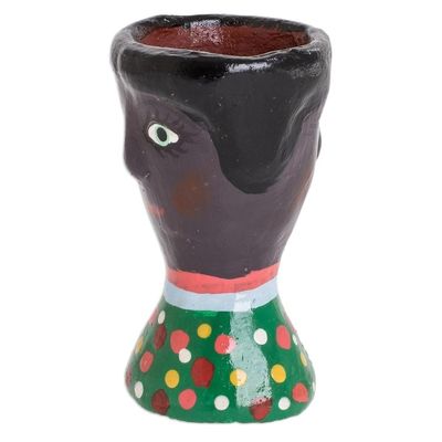 Alternate image for Fun Hand Painted Mini Ceramic Planter Carolina
