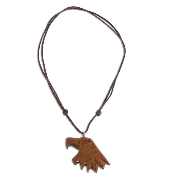 Alternate image for Conacaste Wood Eagle Pendant Necklace from Costa Rica Conacaste Bold Eagle