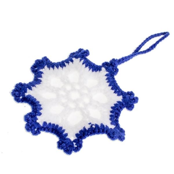 Alternate image for Hand-Crocheted Snowflake Ornaments in Sapphire Set of 4 Sapphire Snowflakes