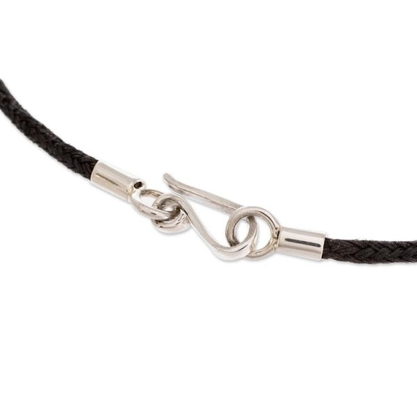 Alternate image for Dual Green and Black Jade Pendant Necklace from Guatemala Day and Night Meadow