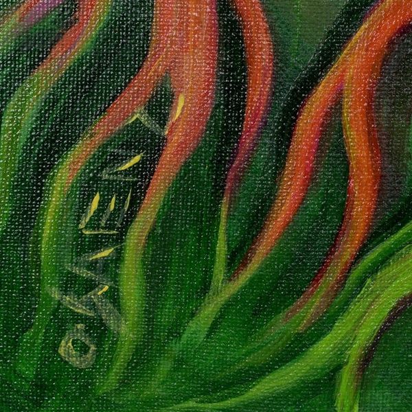 Alternate image for Signed Abstract Painting from Costa Rica Germinating