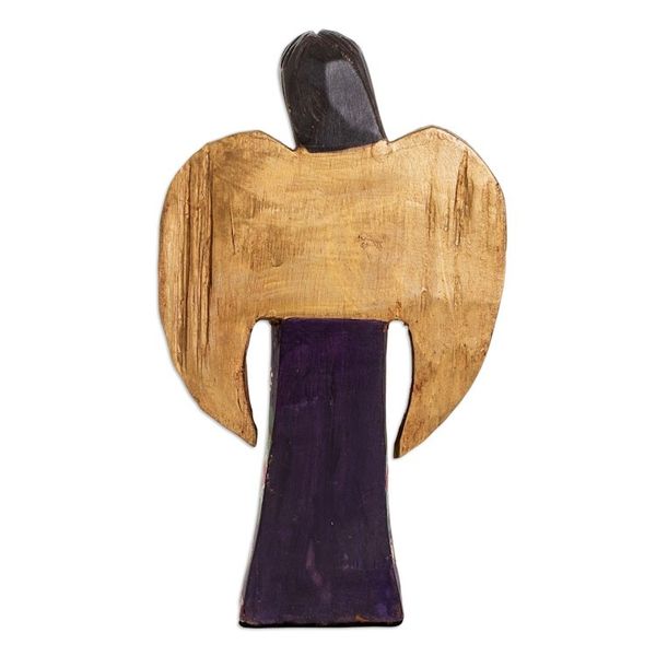Alternate image for Floral Pinewood Sculpture of an Angel from Guatemala Comfort and Love Sculpture