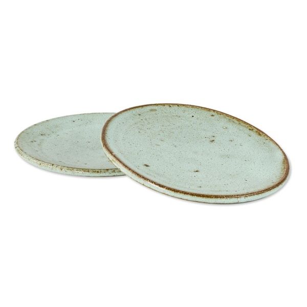 Alternate image for Rustic Small Ceramic Dessert Plates Pair Verdant Earth