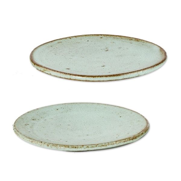 Alternate image for Rustic Small Ceramic Dessert Plates Pair Verdant Earth