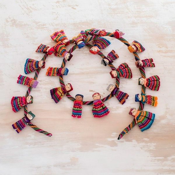 Alternate image for Artisan Crafted Guatemalan Worry Doll Garland Joy and Diversity