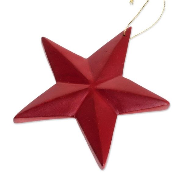 Alternate image for Assorted Wood Star Ornaments from Guatemala Set of 4 Colorful Light