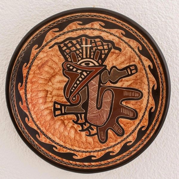 Alternate image for Dragon-Themed Ceramic Wall Art from Costa Rica Abstract Dragon